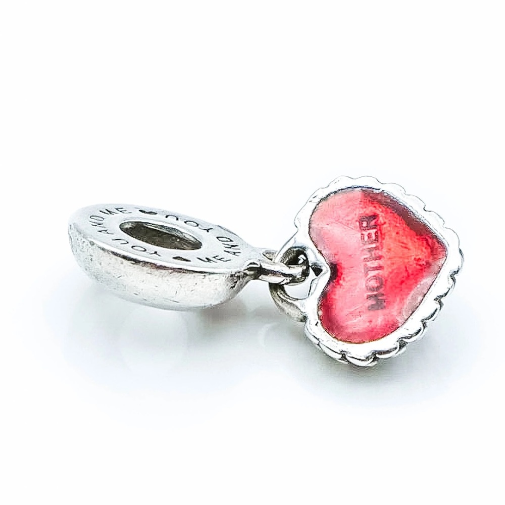 Pandora Piece of My Heart Mother Sterling Silver / Red Charm - Picture 2 of 6